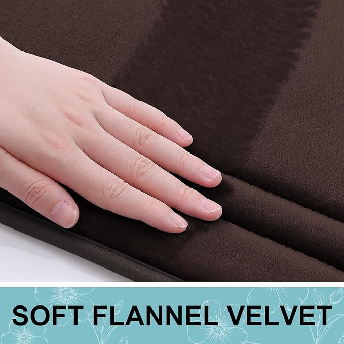 Grandaily Memory Foam Bath Mat Rug 59x34, Ultra Soft, Non-Slip and Absorbent Bathroom Rugs, Machine Wash Dry, Comfortable Bath Carpet for Bathroom Floor, Tub and Shower, Brown