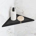 Bathroom Corner Shelf, Recessed 10" Shower Shelf Caddy, SUS304 Stainless Steel Shelf Wall Mount Triangular, No Drilling, Matte Black