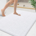 Arotive Bathroom Rugs 36x24, Extra Soft Absorbent Shaggy Chenille Bath Rugs, Machine Washable Rubber Backing Non-Slip Bath Mats for Bathroom Floor Tub and Shower, Home Decor Accessories, White