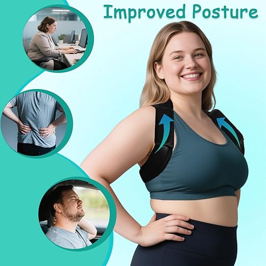 King Mills Plus Size Back Brace, Back Brace Posture Corrector for Women and Men, Ideally Use as Plus Size XL to XXXL Back Straps for Posture, Back Spine Corrector, or Rounded Shoulder Corrector