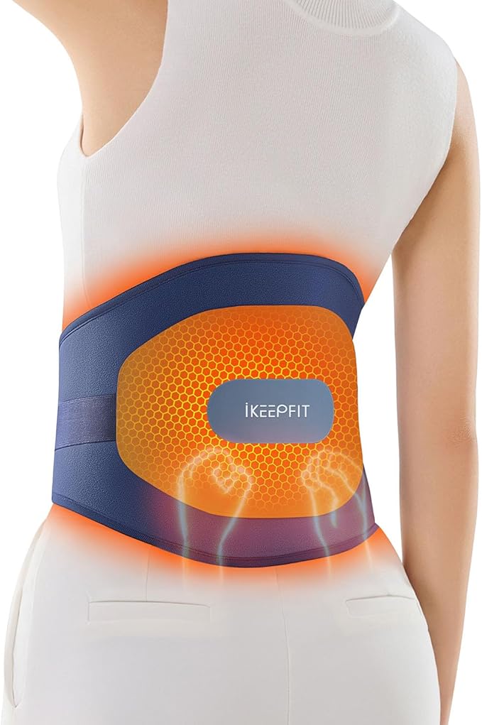 Portable Heating Pad for Back, Cordless Wearable Heat Belt with Massager for Lower Back Pain Relief, Battery Powered 8000 mAh Rechargeable, MAXwarm® 3.0, Gift for Women Men 90-310 lbs