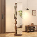 Full Length Mirror with Stand,Mirror Coat Rack,65.7 ''×15.8 ''Floor Mirror for Bedroom, Living Room, Dressing Room(Walnut)