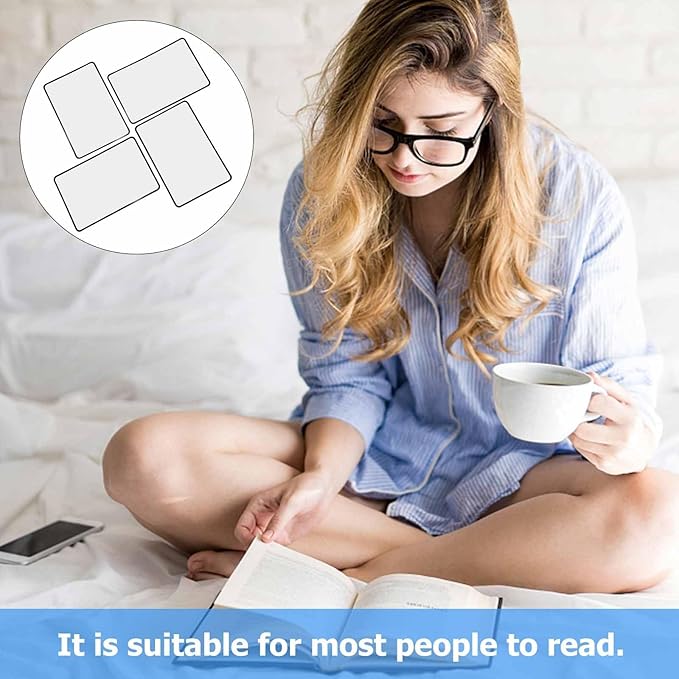 Generic 4Pcs PVC Reading Magnifier Sheets Sized Fresnel Lens 3X Magnifier Sheet for Books and Documents, Lightweight Visual Aid for Seniors and Low Vision Users