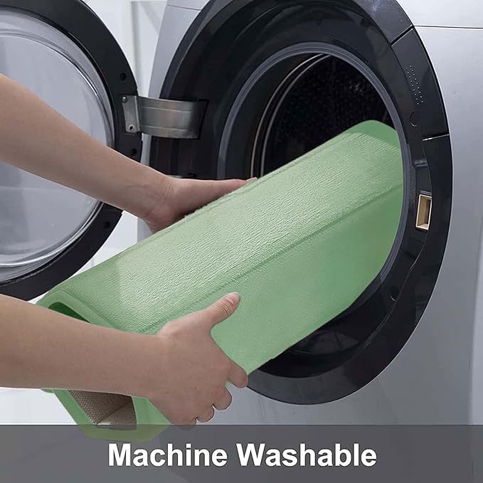 Buganda Memory Foam Bath Mat, 34" x 20", Ultra Soft and Non-Slip Bathroom Rugs, Water Absorbent and Machine Washable Bath Rug for Bathroom, Shower, and Tub, Sage Green
