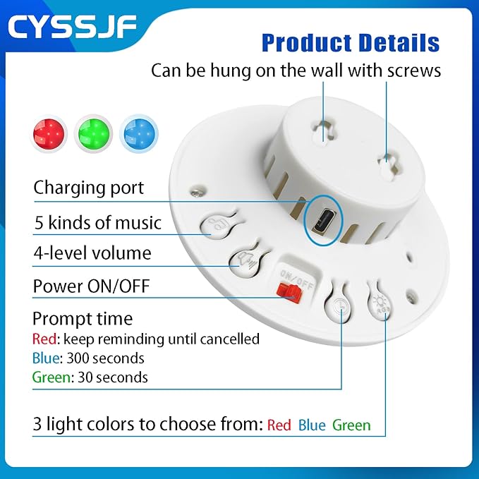 Wireless Caregiver Pager Watch Call Button Strobe Light System for Elderly Disabled Person Life Emergency Alert in Home Hospitals Nurse with 1 Call Light and 2 Wrist Panic Buttons