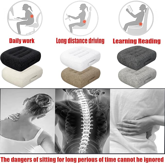 adult car seat booster for height/drivers seat booster cushion for adults-Increase The Field of View by 12cm/4.7in,Plush shell, breathable,with handle,easy to carry,for Cars,Office,Home（Light Brown）