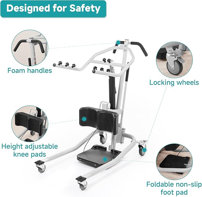 ELENKER Sit to Stand Patient Lift, Stand Up Patient Lift -Sit to Stand, Safely Sit, Stand or Transfer with Ease, with Transport Sling