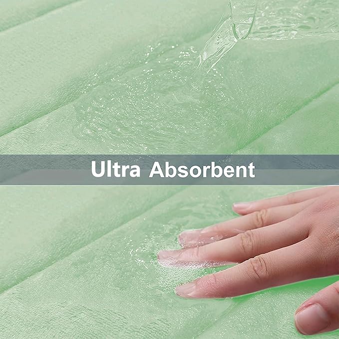 Buganda Memory Foam Bath Mat, 55" x 24", Ultra Soft and Non-Slip Bathroom Rugs, Water Absorbent and Machine Washable Bath Rug Runner for Bathroom, Shower, and Tub, Sage Green