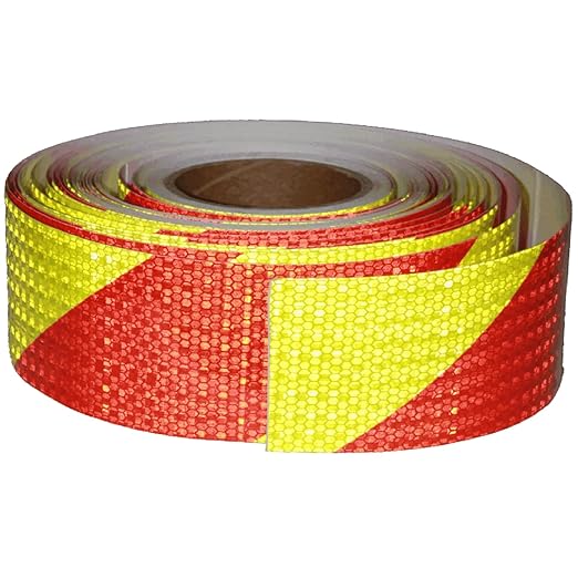 Reflective Tape Outdoor Waterproof 3 inch X 166 feet, High Visibility Hazard Conspicuity Safety Warning Industrial Marking Tape