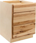 Quicklock RTA (Ready-to-Assemble) | Base Kitchen Cabinets - Shaker Style | Made in America (Rustic Hickory, 24" W x 34.5" H x 24" D 3 Drawer Pots and Pans)