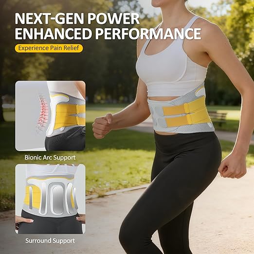 Back Brace for Men Lower Back Pain Relief, Breathable Back Support Brace for Women, Adjustable Lumbar Support Belt for Herniated Disc, Sciatica, Scoliosis Pain Relief (M:28.5"-37.4")