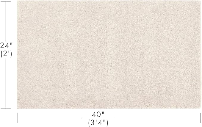 Madison Park Marshmallow Bathroom Rug Non Slip, Luxrurious Plush Bath Mat, Absorbent, Quick Dry, Spa Design Bath Room Décor, 24x40, Natural