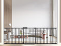 85.8-105 Inch Extra Wide Baby Gate, Pressure Mounted No Drill, Extra Wide Safety Gate for Large Entries, Black Metal with Extension Kit