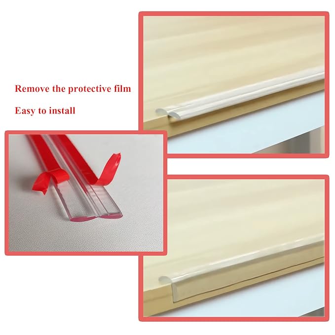 Baby Proofing,Clear Edge Protector Strip,19.7ft(6m) Pre-Tape Silicone Soft Corner Protectors for Kids,Corner Protectors with Upgraded Pre-Taped Strong Adhesive,Against Sharp Corner for Table,Cabinet