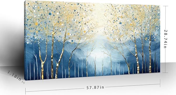 amatop Birch Tree Forest Wall Art, Oversized Modern Horizontal Abstract Canvas Wall Art for Living Room, Bedroom & Office Decor (58x29 Inch)