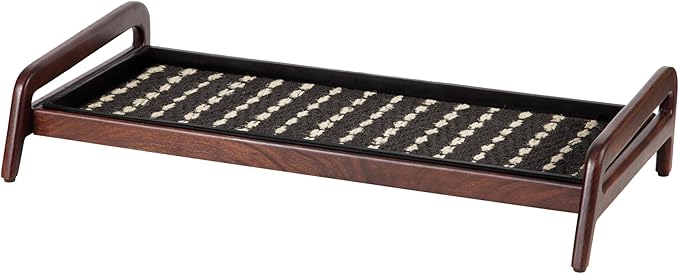 Anji Mountain Heavy Duty Waterproof Wooden Shoe Storage Mat Organizer/Boot Storage Tray Multi Use for Entryway with Coir, Gray and Ivory Insert, 1 Tier, Fits 3 Pair (36.5" Wide)