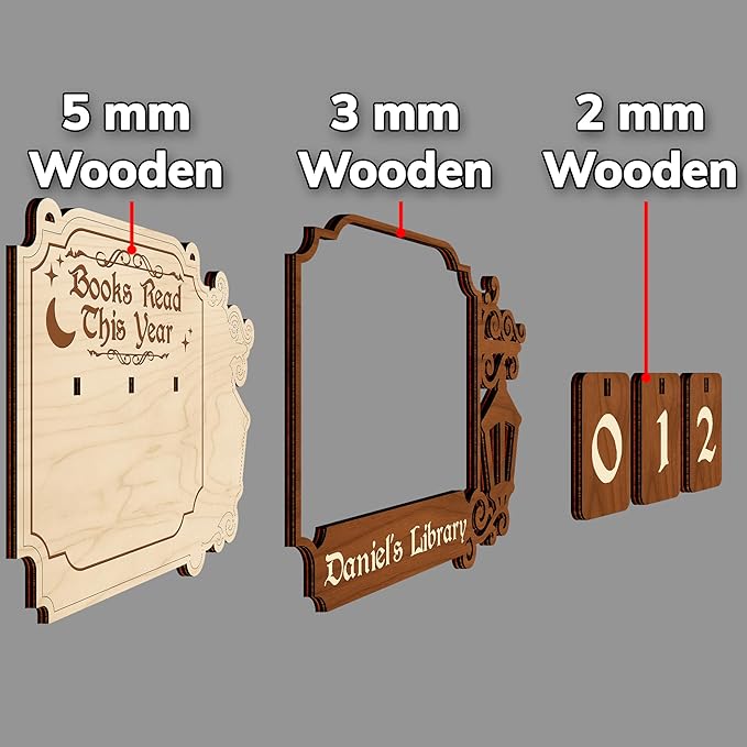 Books Read This Year Counter, Personalized Book Tracker Sign, Book Lover Gifts for Women, Readers, Librarians, Teachers, Writers, Wooden Hanging Library Decor, Reading Nook, Bookshelf Accessories