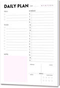 Daily Planner Notepad - A5 Calendar, Scheduler, Organizer with Priority, To Do List, Appointments, Notes, Meals and Water Intake Tracker, 50 Undated Tear-Off Sheets Planning Pad, 5.8"x8.25"