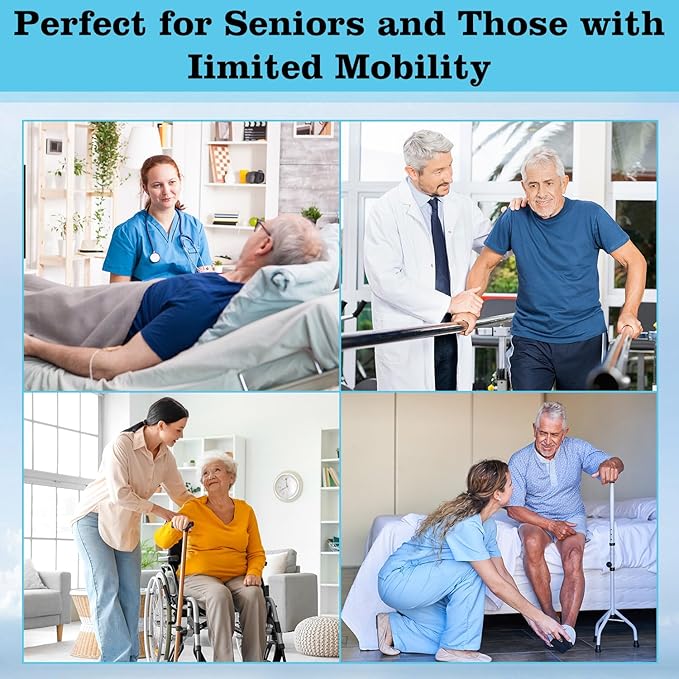 supregear Gait Belt - Anti-Slip Transfer Aid with 7 Handles and Quick-Release Buckle, Perfect for Senior Care, Dark Blue