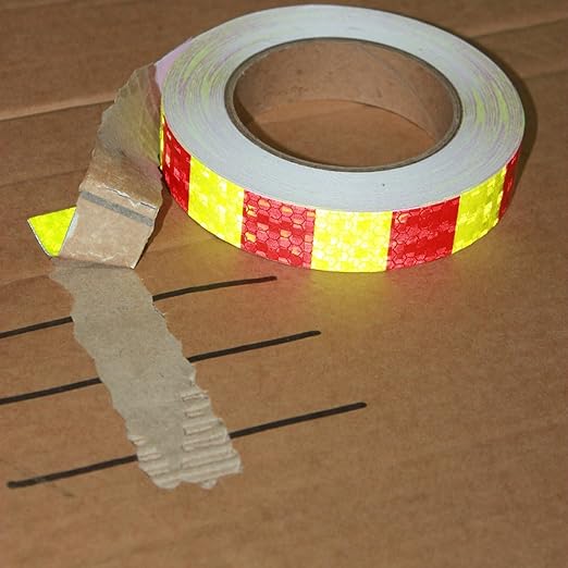 Reflective Tape Outdoor Waterproof 1 inch X 66 feet, High Visibility Hazard Conspicuity Warning Safety Industrial Marking Tape