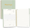 SUNEE Half Meeting Half Note 8.5"x11" Notebook for Work – 140 Pages, A4 Size Project Planner for Women&Men, Minutes Organizer for Meeting Notes, Ideas for Office/Business, PVC Waterproof Cover, Green