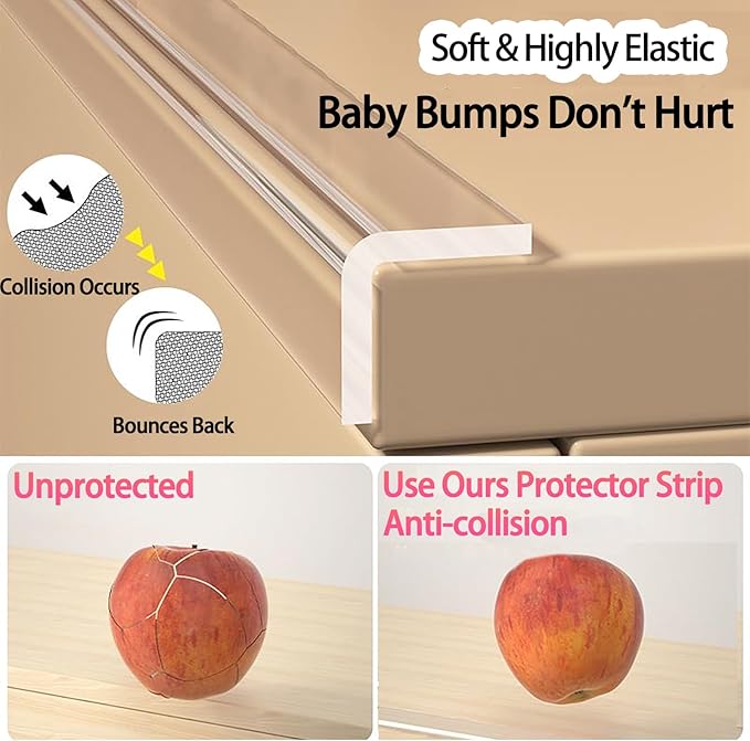 Clear Soft Corner Protectors for Furniture Strip,1.2in x 13FT,Sharp Edge & Table Bumper,Window Edge,Wall Protector, Soft Corner Guards Safe for Proof,Table Corner Protectors in Family