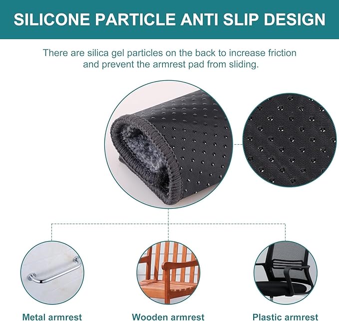 2 Pcs Small Armrest Pads Covers - Widened Self-Adhesive Straps Comfortable and Protective for Toilet Handle, Office Chairs, and Armrest Chairs Comfort Padding Pressure (Size：S)