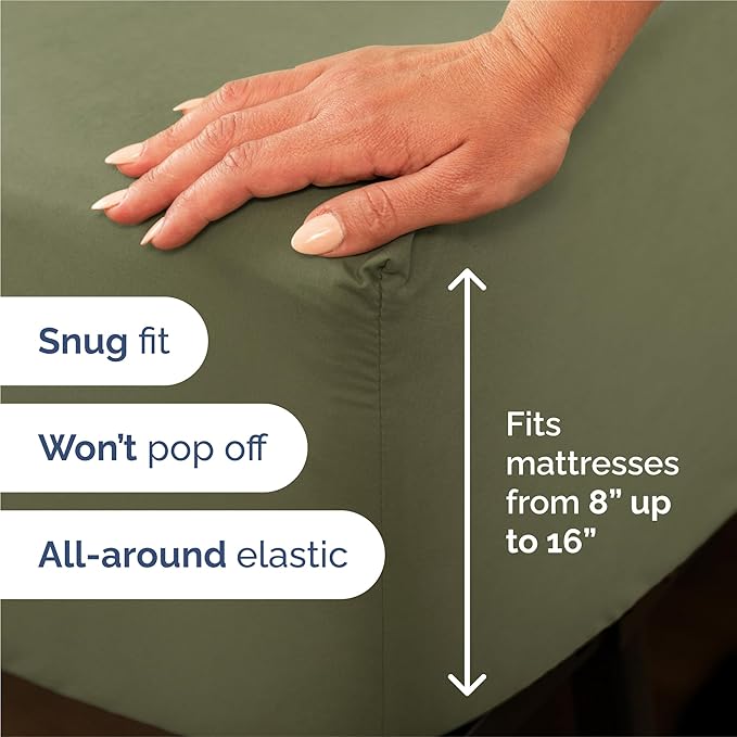 King 6 Piece Sheet Set - Cooling & Breathable Bed Sheets - Hotel Luxury Bed Sheets for Women, Men, Kids & Teens - Bedding with Deep Pockets & Easy Fit - Soft and Wrinkle Free - King Sage Green Sheets