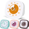 4 Pack Visual Timer 60 Minute Countdown Timer Colored Countdown Clock for Homeschool Supplies Study Tool, Classroom Home Office Time Management Tool (White,Blue,Apricot,Brown)