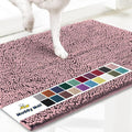 Muddy Mat® | Super Absorbent Door Mat Indoor, Microfiber Quick Dry Chenille Entryway Rug, Non-Slip Front Door Mat, Indoor Mats for Entryway, Machine Washable Pet Rug, Light Pink 24" x 72"