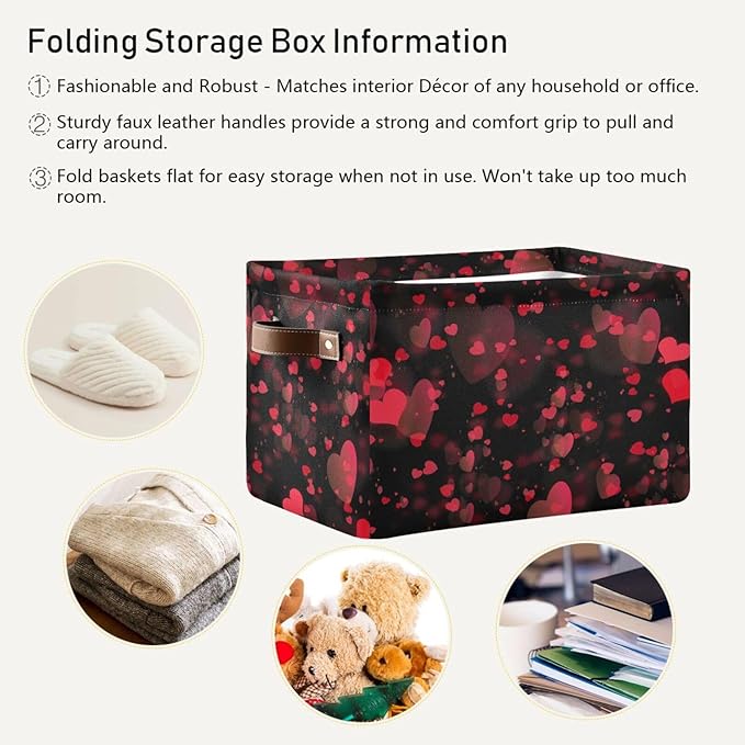 Storage Basket Cube Storage Bins Organizer Bag Collapsible Closet Shelf Baskets with handle for Cloth Book 14.2×10.2×8.3 IN