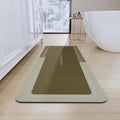 Bath Mat, Bathroom Mat Rugs Super Absorbent Shower Mats Non Slip Quick Dry Thin Rubber Mats for Bathroom Floor Fit Under Door, Shower Rug for Bathtub, Shower, Brown