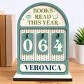 Personalized Reading Tracker Sign, Books Read This Year Counter Up to 999 Books, Bookish Gift for Women, Book Lovers, Librarians, Writers, Teachers, Bookshelf Accessories, Home Library Decor