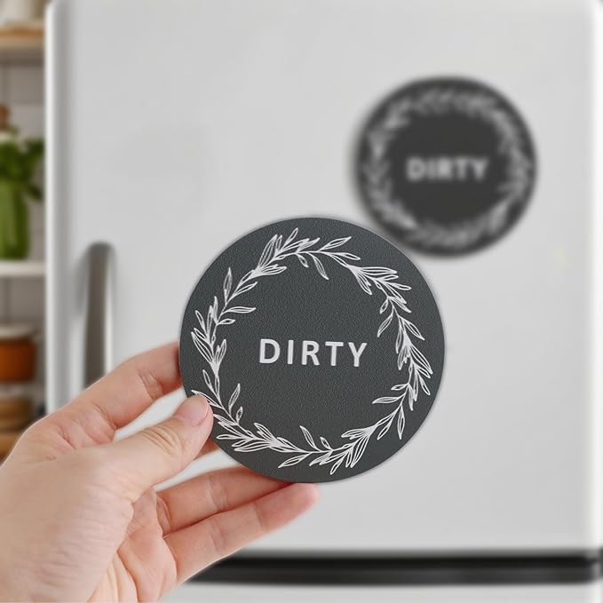 2Pack Dishwasher Magnet Clean Dirty Sign, Double-Sided Easy-to-Read Magnetic Indicator Sign for Home Decor Kitchen Gadgets Accessories