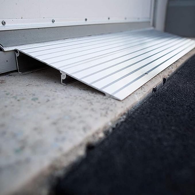 EZ-ACCESS - Threshold Ramps for Doorways - Portable Wheelchair Ramp for Home Steps, Aluminum Door Threshold Sliding Doors, and Wheelchair Access - Adjustable Modular Transitions, 1.5" Rise