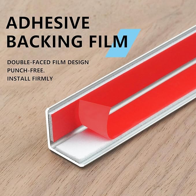 10pcs 57"L*0.59"W Aluminum Self-Adhesive Wall Corner Protectors, Wall Furniture Bumper, Safety Baby Proofing Corner Cushion Table Edge，Wide Coverage and Easy to Install - Silver