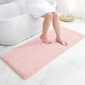 Bathroom Runner Rug 24x70 Pink Non Slip Fluffy Long Bath Mat for Bathroom Floor Washable Plush Luxury Bath Rug for Tub Absorbent Shower Sink Mat Bedside Rug