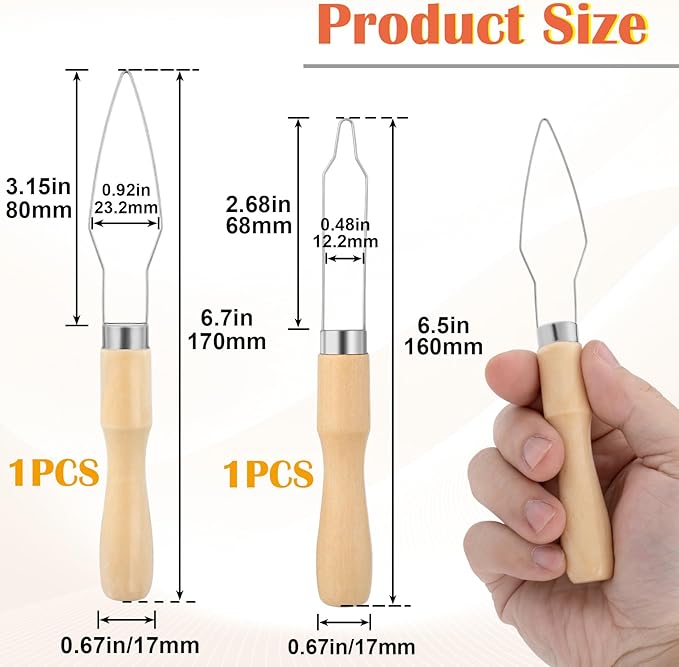 2 Packs Easy Button Hook, Steel Button Helper Tool for Elderly, Wide Wood Handle Buttons Fastener Device Assist Dressing Aid Tool for Seniors One Hand - Small Button and Universal