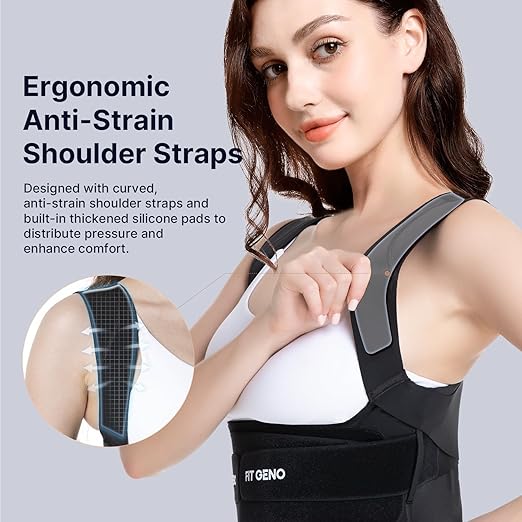Fit Geno Posture Corrector for Women Invisilite: Invisible Lightweight Back Brace for Neck Shoulder & Upper Back Pain Relief - Improve Posture Correct Hunchback Slouching Under Clothes X-Large