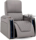 Seatcraft Apex Zero-Gravity CoolZero Italian Leather Home Theater Seating, Powered Headrest, Powered Lumbar, Powered Recline, Single Recliner, Gray