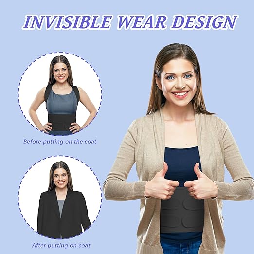 TEE TEA Posture Corrector for Women & Men – Adjustable Back Support Brace for Neck, Shoulder & Spine Muscle Relief – Improve Posture, Comfort & Confidence – Invisible & Comfortable Design (Black, Medium)