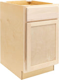 Quicklock RTA (Ready-to-Assemble) | Base Kitchen Cabinets - Shaker Style | Made in America (Raw Maple, 18" Wx34.5 Hx24 D Base)