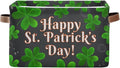 Storage Basket Happy St Patrick's Day Cube Storage Bins Organizer Bag Collapsible Closet Shelf Baskets with handle for Cloth Book 14.2×10.2×8.3 IN