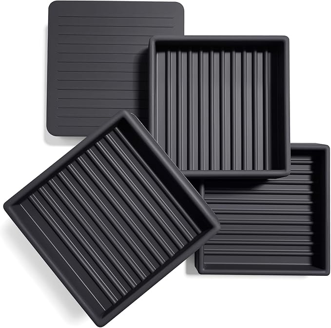 xxxHOLIC Non Slip Furniture Pads for Hardwood Floors, 2 * 2 Inch Black, Set of 4, Rubber Bed Stoppers to Prevent Sliding, Furniture Coasters for Protecting Floors from Scratches and Reduce Noise
