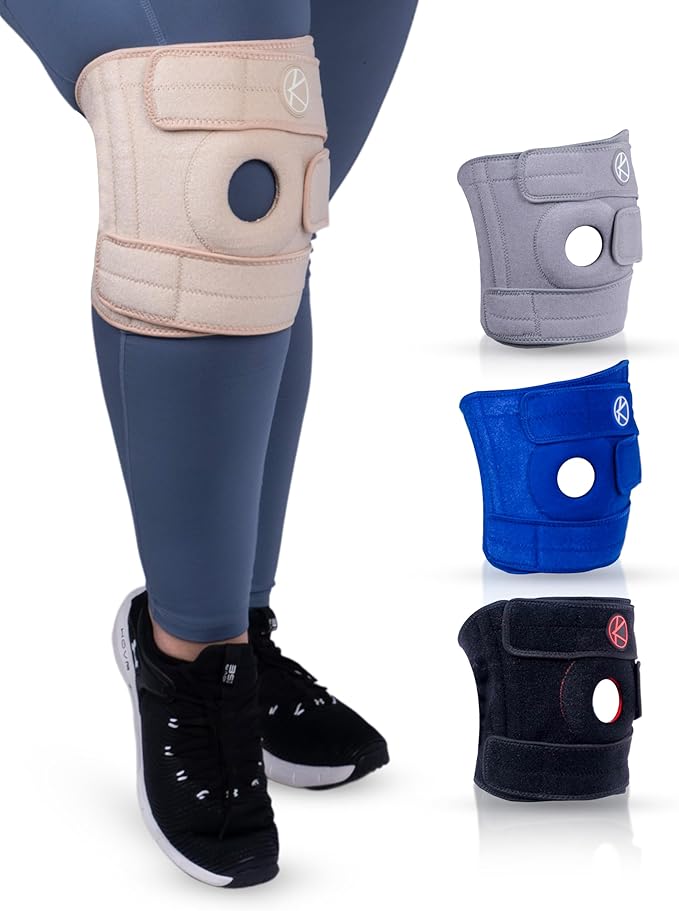 KARM Plus Size Knee Brace for Women & Men Plus Size - Adjustable Knee Support Brace for Meniscus Tear, Arthritis Pain, Compression with Side Stabilizers - Obese People (4XL/5XL/6XL Beige)