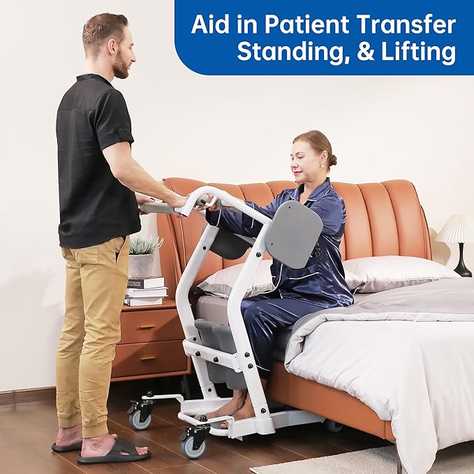 Stand Assist Patient Transport Unit, Safely Sit, Stand, Transfer & Transport, Fall Prevention Patient Transfer Lifter for Home and Facilities, 400 lb Capacity.