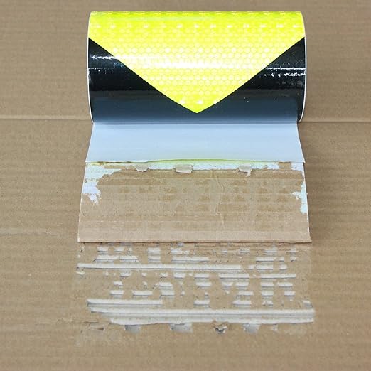 Reflective Tape 6 inch X 10 feet, Outdoor Waterproof Hazard Conspicuity Safety Warning Industrial Marking Tape