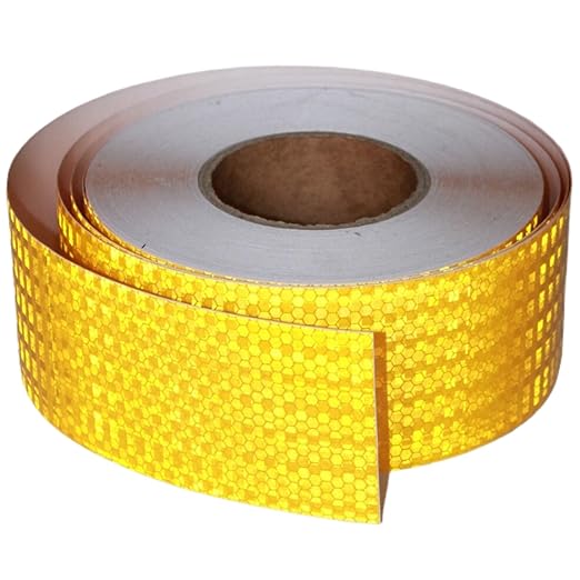 Yellow Reflective Tape Outdoor Waterproof 3 inch, High Visibility Hazard Conspicuity Safety Industrial Marking Tape (166 feet)