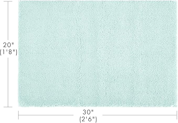 Madison Park Signature Marshmallow Bathroom Rug Non Slip, Luxrurious Plush Bath Mat, Absorbent, Quick Dry, Spa Design Bath Room Décor, 20x30, Seafoam
