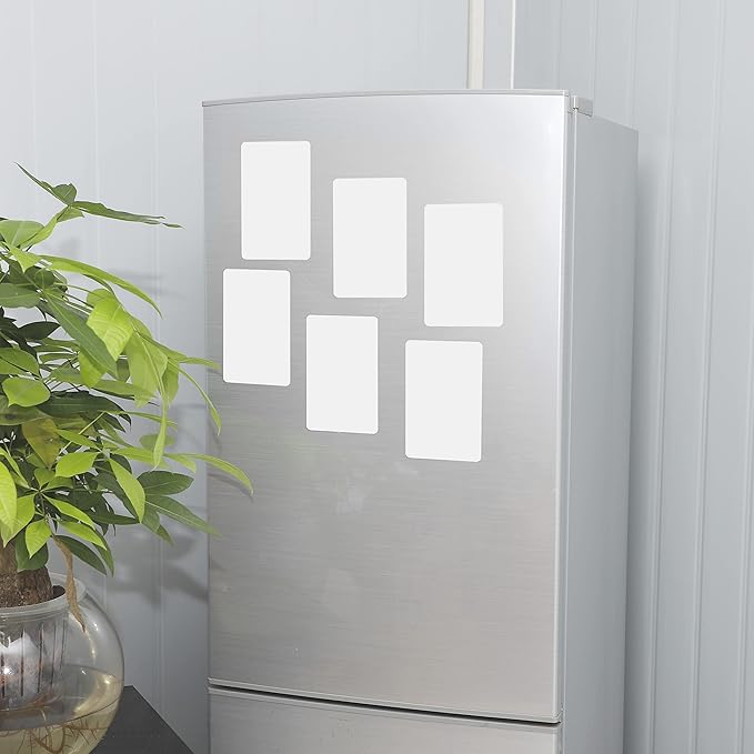 Dry Erase Magnets Set - 12 Pack - 6x4 in Whiteboard Magnetic Notes Planning Pads Labels - Large White Board Magnet Strips Name Tags for Home and Office